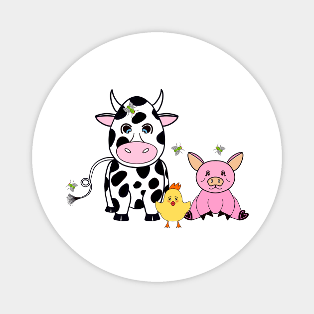 FARM Life - Cute Farm Animals Art Magnet by SartorisArt1